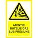 Placuta atentie butelie gaz sub presiune